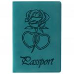 Обложка для паспорта STAFF, бархатный полиуретан, "Роза", темно-бирюзовая, 237620
