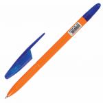 Ручка шариковая масляная STAFF Х-100, СИНЯЯ, корпус оранжевый, узел 1мм, линия письма 0,7мм, 143204