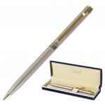 *Ручка подарочная шариковая GALANT Brigitte, корпус серебр., золотистые детали, 0,7мм, синяя, 141009