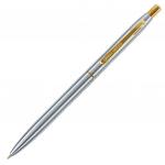 Ручка подарочная шариковая BRAUBERG Brioso, СИНЯЯ, корпус серебристый с золотист., 0,5мм, 143463