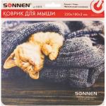 Коврик для мыши SONNEN "KITTEN", резина+ткань, 220х180х3 мм, 513313