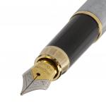 Ручка подарочная перьевая BRAUBERG Brioso, СИНЯЯ, корпус серебристый с золот.,линия 0,25мм,143464