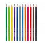 Карандаши цветные BRAUBERG PREMIUM, 12 цветов, трехгранные, грифель мягкий 3,3 мм, 181651
