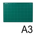 Коврик-подкладка настольный для резки А3 (450х300мм), сантиметровая шкала, зеленый,3мм,KW-trio,9Z201