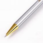 Ручка подарочная шариковая BRAUBERG Piano, СИНЯЯ, корпус серебристый с золот.,линия 0,5мм, 143472
