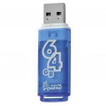 Флеш-диск 64GB SMARTBUY Glossy USB 2.0, синий, SB64GBGS-B
