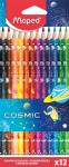 COLOR'PEPS COSMIC Цветные карандаши декор, пластиковые, 12 цветов, в карт коробке с подвесом
