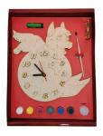 Часы с циферблатом под роспись "Барбос-чемпион" с красками арт.ДНИ139