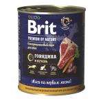 5051151 Брит Консервы д/собак Brit Premium by Nature Говядина и печень 850гр
