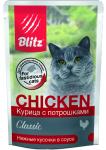 BLITZ CAT пауч курица/потрошки кус в соусе д/кош 85г