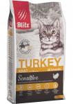 Blitz корм для кошек с чувствительным пищеварением Индейка 400г Sensitive Adult Turkey Блиц