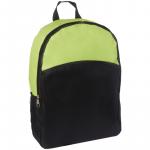 Рюкзак ArtSpace Simple Top, 41*30*12см, 1 отделение, 2 кармана, уплотненная спинка,черный/зеленый, SI_16969