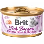 111360 Брит Консервы д/кошек Fish Dreams Chicken fillet & Shrimps Куриное филе и креветки 80г