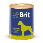 5051144 Брит Консервы д/собак Brit Premium by Nature Говядина и сердце 850гр