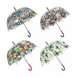 Зонт-трость женский, сплав, пластик, ПВХ, 60см, 8 спиц, 4 дизайна