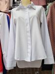 Рубашка плотный лайт белая со скрытыми пуговками белая AZ116
