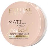 EVELINE.ТРАНСПАРЕНТНАЯ МАТИРУЮЩАЯ ПУДРА–PEACH серии MATT MY DAY LOOSE POWDER, 6 гр