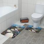 Набор ковриков для ванны и туалета Доляна «Галька», 2 шт 79?50, 50?39 см