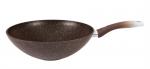 Сковорода wok (классическая) 280/95 мм с ручкой, АП (кофейный мрамор)