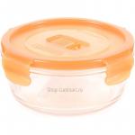 Контейнер с крышкой  ROUND FLAT RIM PURE BOX ORANGE стекло  92 cl   ОАЭ