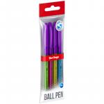 Ручка шариковая Berlingo Triangle 110 Color синяя, 0,7 мм, грип, корпус ассорти, 4шт, пак, CBp_07115_4