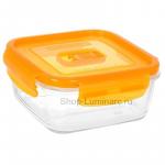 Контейнер с крышкой  SQUARE FLAT RIM PURE BOX ORANGE стекло  38 cl   ОАЭ