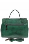 Женская сумка сэтчел из фактурной натуральной кожи, цвет зелёный
