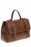 Женская сумка сэтчел из фактурной натуральной кожи, цвет коричневый