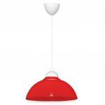 Светильник потолочный д29 см, h13 см, общая длина 60 см, пластик, красный (Россия)