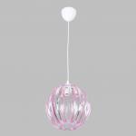 Светильник потолочный д21 см, h24 см, общая длина 60 см, пластик, регулировка по высоте, розовый/прозрачный (Россия)