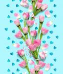 Вафельное полотно 50 см, цвет Нежный тюльпан