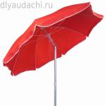 Зонт пляжный с наклоном d=220, стойка 28/32мм, полиэстер 210D, красный, (подставка 681668)