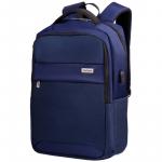 Рюкзак Berlingo City Classic blue 47*30*20см, 2 отд, 3 карм, отд. для ноут, USB разъем, эргоном. спинка, RU06955