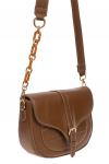 - Женская сумка-седло из искусственной кожи с текстурой крокодиловой кожи, цвет коричневый
