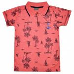 Рубашка-поло детская "Пальмы" (коралловый)