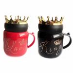 Кружка с крышкой Queen, King