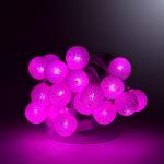 Гирлянда "Шарики" (шары d 3.5 см), 20 led, длина 4м.,прозрачный провод. Розовый