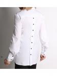 00825 Рубашка белая из хлопка с контрастным лампасом