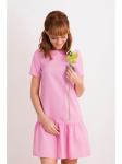 00463 Платье розовое с воланом