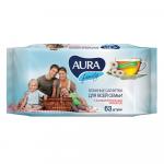 AURA FAMILY Влажные салфетки для всей семьи освежающие big-pack 63шт