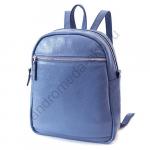 Рюкзак 200 натуральная кожа голубой (молния металл)
