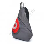 Рюкзак треугольный 309 серый/красный (левое плечо)