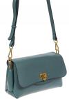 Женская сумка satchel из фактурной натуральной кожи, цвет бирюзовый