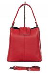 Женская сумка-пакет из фактурной натуральной кожи, цвет красный