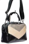 Женская сумка кросс-боди из искусственной кожи, цвет чёрный с серым и молочным