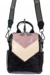 Женская сумка-рюкзак из экокожи, цвет чёрный с розовым и молочным