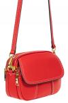 Женская сумка cross-body из фактурной натуральной кожи, цвет красный