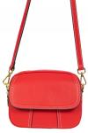 Женская сумка cross-body из фактурной натуральной кожи, цвет красный