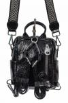 Женская сумка-рюкзак из экокожи, цвет чёрный с бирюзовым и молочным