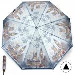 Зонт женский ТриСлона-882/L 3882 D,  R=55 см,  полуавт   8 спиц,  3 слож,  сатин,  серый/мультиколор  (Лондон)  235297